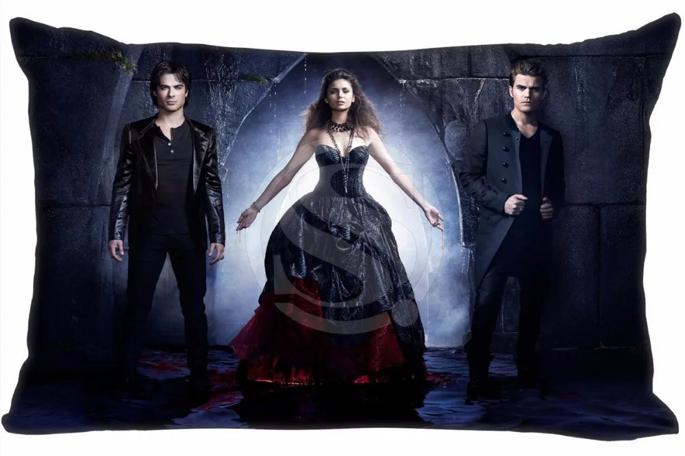 

Custom The Vampire Diaries Pillowcase Rectangle Zipper Pillow Case Home Office Wedding Decorative Size 35X45cm (One Side)