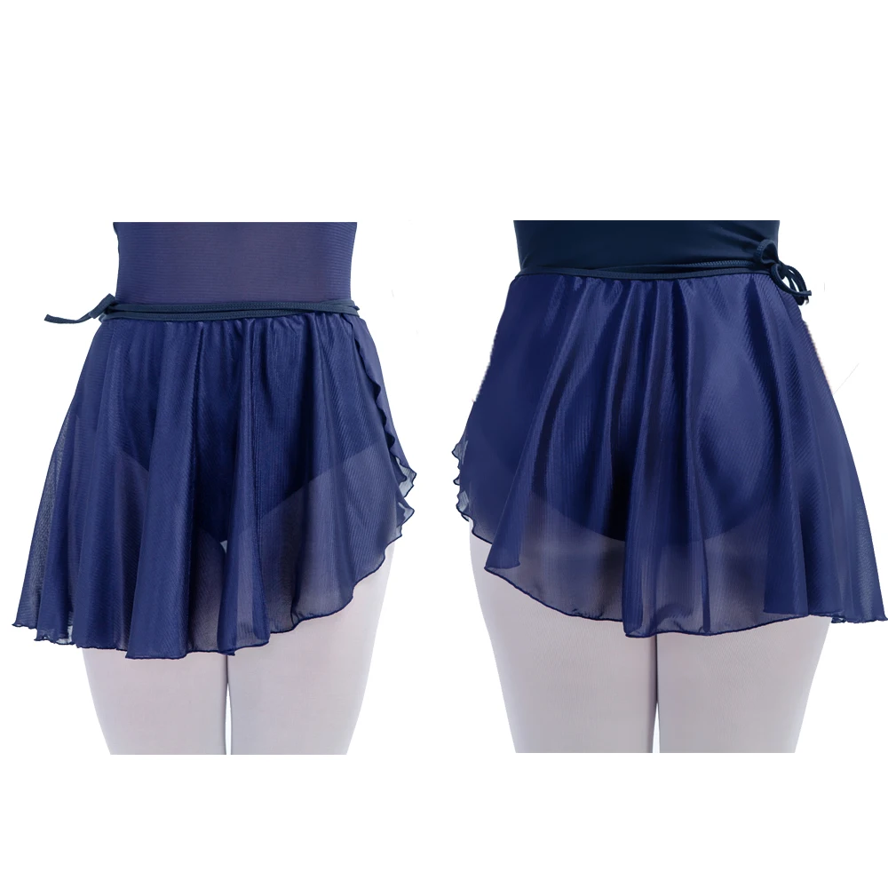 inlzdz Womens Asymmetric Chiffon Ballet Latin Wrap Skirt Ballroom Dancewear Ice Skating Skirt