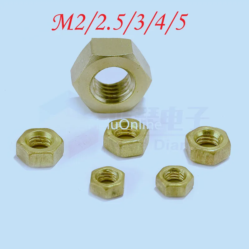 50PCS/LOT YT480B Copper Nut M2/3/4/5 Copper Hexagon Nut Sell at a Loss