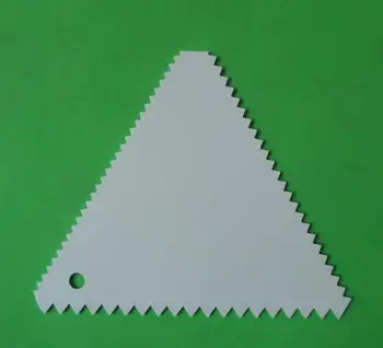 

Free Shipping 1pcs Triangle DIY Baking Scraper Sawtooth Butter Knife Plastic Cake Dough Cutter Kitchen Baking Tools [N1024_1]