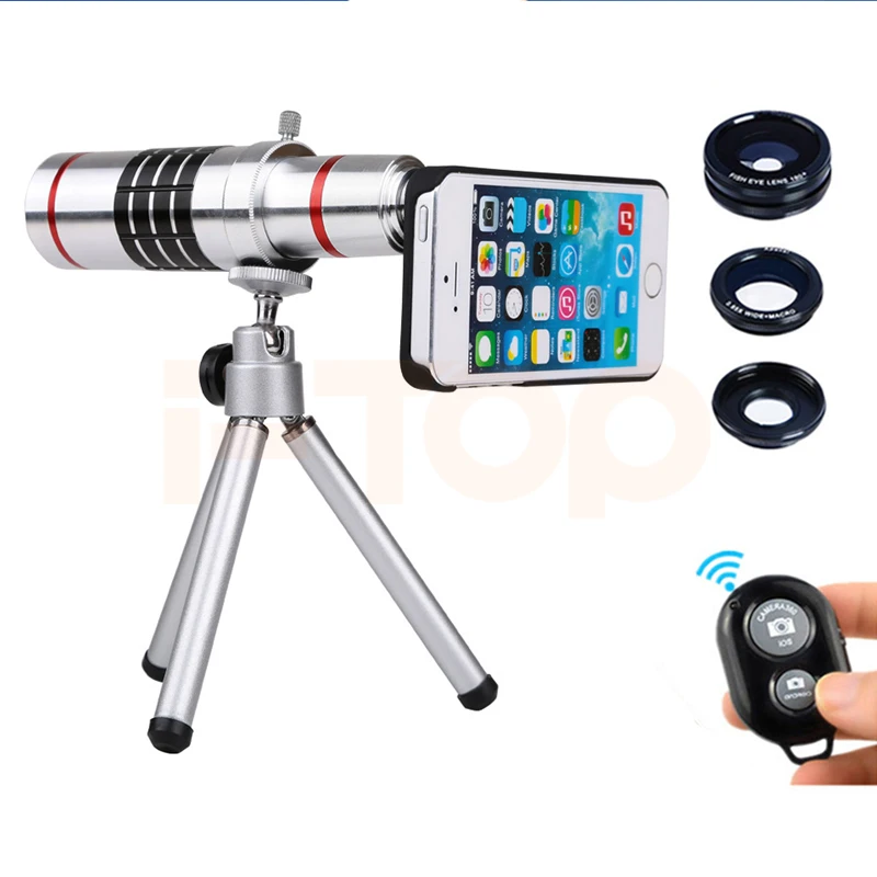 

2017 Phone Lentes Kit 18x Zoom Telescope Telephoto Lenses For iPhone 6 6s 7 Plus 5 5s 4 4s Samsung Fisheye Wide Angle Macro lens