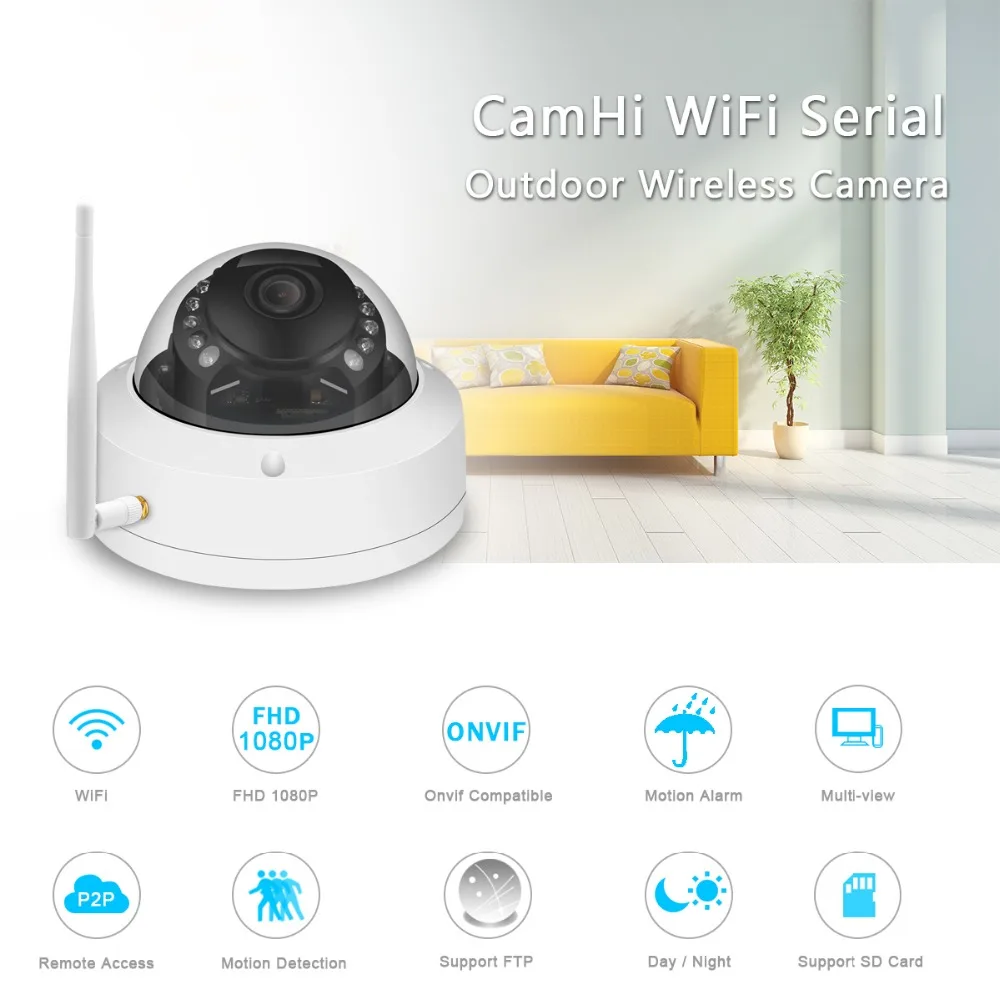 1080P 960P 720P Wifi камера CamHi APP ONVIF IP камера IR 20M ночного видения Антивандальная Домашняя безопасность CCTV уличная камера SD карта