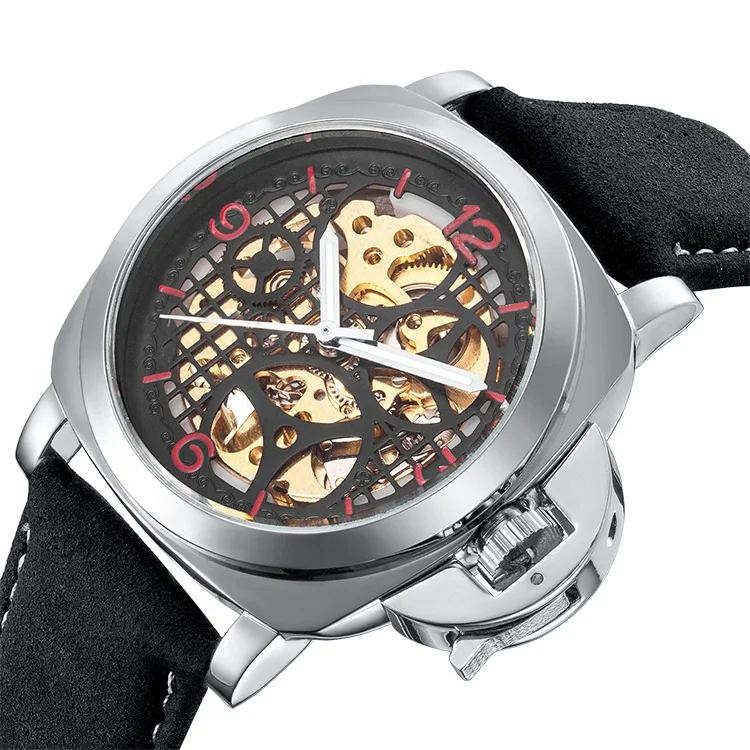 

Trade wholesale business belt luminous waterproof men tourbillon automatic mechanical table