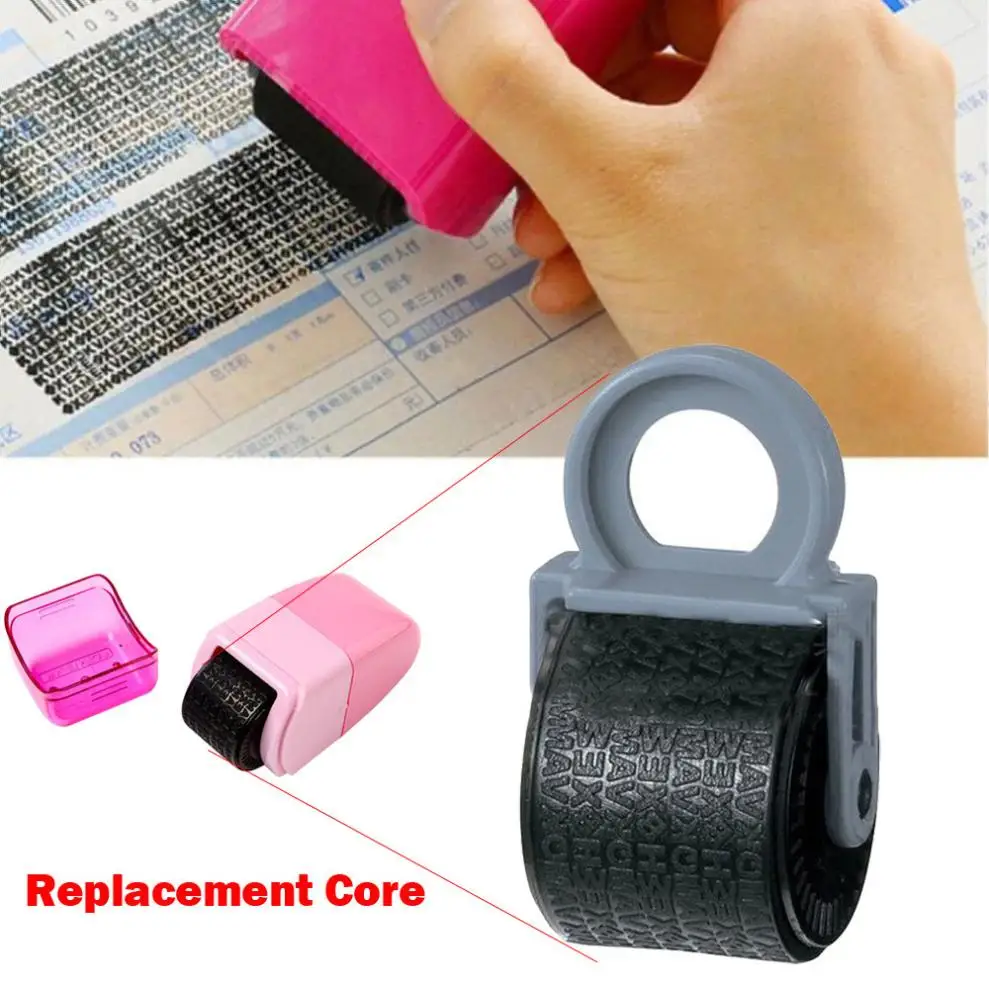 

1Pcs Guard Your ID Roller Stamp Self Lnking Stamp Messy Code Replacement Core Office Confidentiality Confidential Seal Self Inki