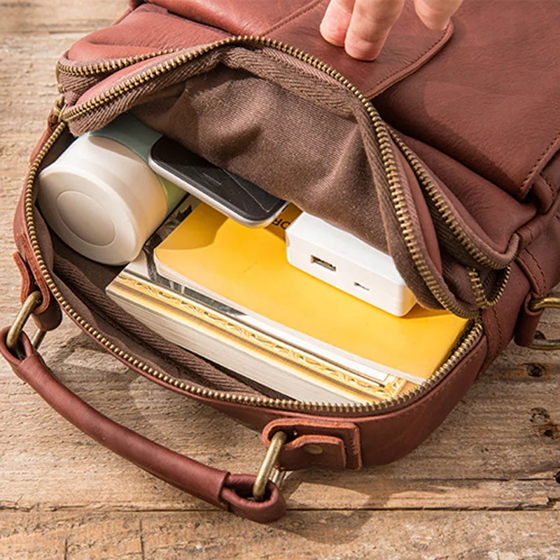 AETOO New leather British business retro men's bag fashion casual handbag first layer leather shoulder diagonal package