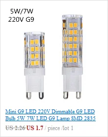 G9 светодиодный 220 В 5 Вт 7 Вт G9 светодиодный лампы мини светодиодный G9 светильник люстра Керамика высокое Мощность свет супер Яркость для украшения дома