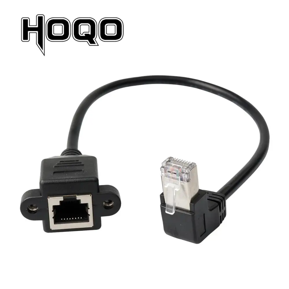 Удлинительный кабель ethernet Rj45 с углом вниз 90 градусов винтовой панелью разъем