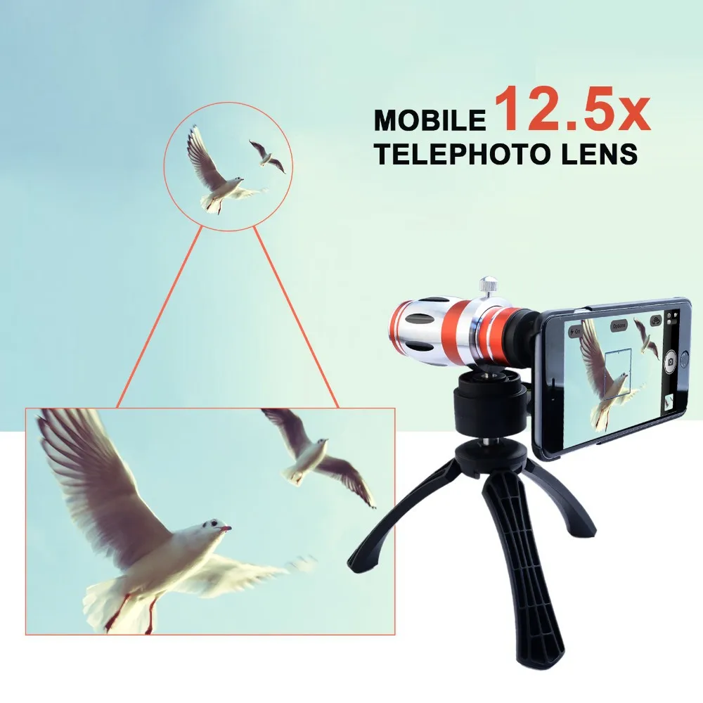 

High end 12.5X Telescope Zoom Telephoto Lens For Samsung Galaxy note 2 3 4 5 Case Phone Camera Lenses For iPhone 6 6s 7 Plus