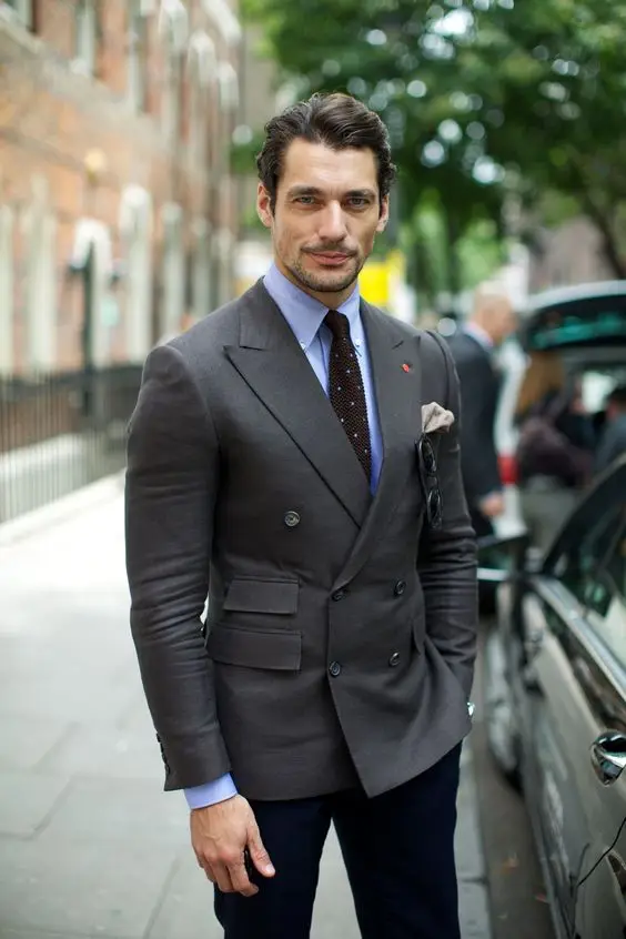 

2017 Latest Coat Pant Designs Smoking Grey Double Breasted Blazer Men Suit Jacket Custom 2 Piece Suits Skinny Tuxedo Masculino