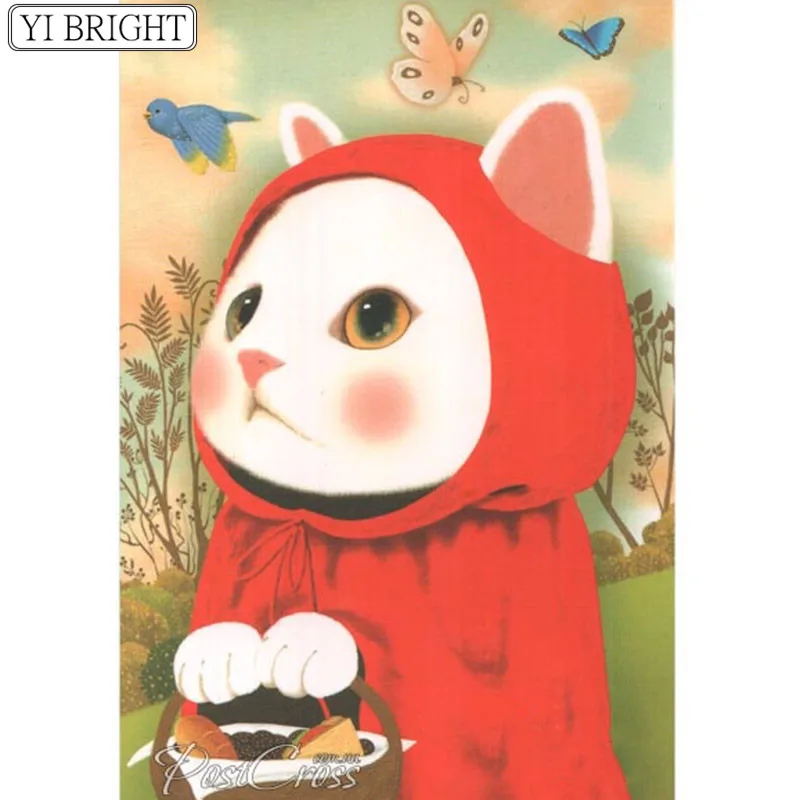 

5D DIY Full Square Diamond Painting Cross Stitch Cartoon cat 3D Diamond Embroidery Rhinestone Mosaic Home Decoration
