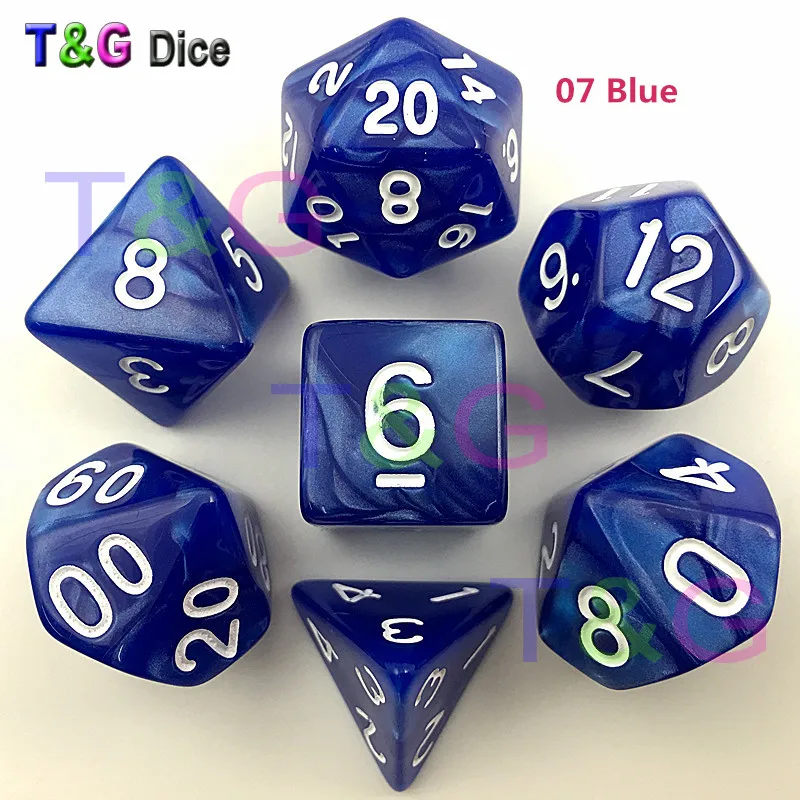 New Arrival 7pcs/Set Acrylic Polyhedral TRPG Games For DnD Marble effect D4 D20 Multi Sides Digital Dice Set|dice set|digital dicemulti sided dice |