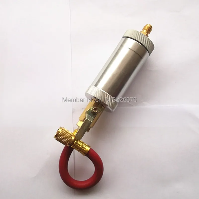 New R134A AC Car Automotive AC Oil&Dye Injector R134 R12 R22 Injection Tool  In Line Oil Dye Injector With 14 Swivel Low Side (4)