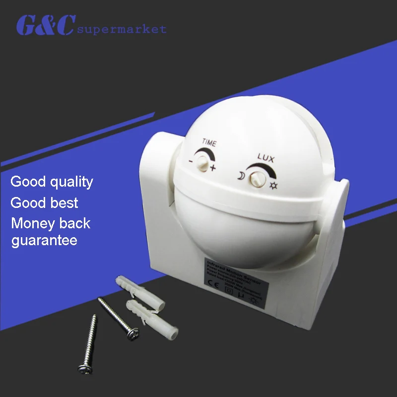 

1PC New Arrival 220-240V 50Hz 180 Degree Outdoor Security PIR Infrared Motion Sensor Detector Movement Switch 12 Meter White