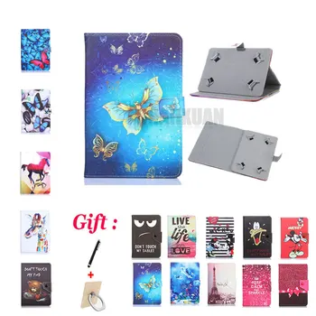 

Universal 10.1 inch Printed Pu Leather Stand Case Cover For Lenovo IdeaTab A7600 S6000 S6000L S6000H S6000F S6000G 10.1" Tablet