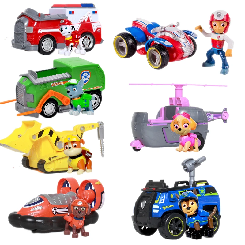 Paw Patrol Dog Toys Full Set Command Center Aircraft Yacht Ferry Tracker Ryder Patrulla Canina Action Figures Juguetes Children