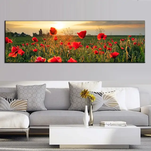 large canvas painting the flower fields canvas wall art picture wall