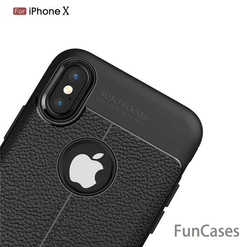 Кожи зернистой Роскошные ТПУ противоударный чехол для Apple IPhone X iphons telefonas aiphon Cellular