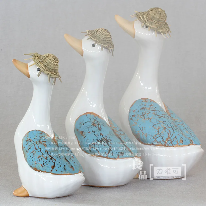 ceramic white duck family home decor crafts room decoration ceramic