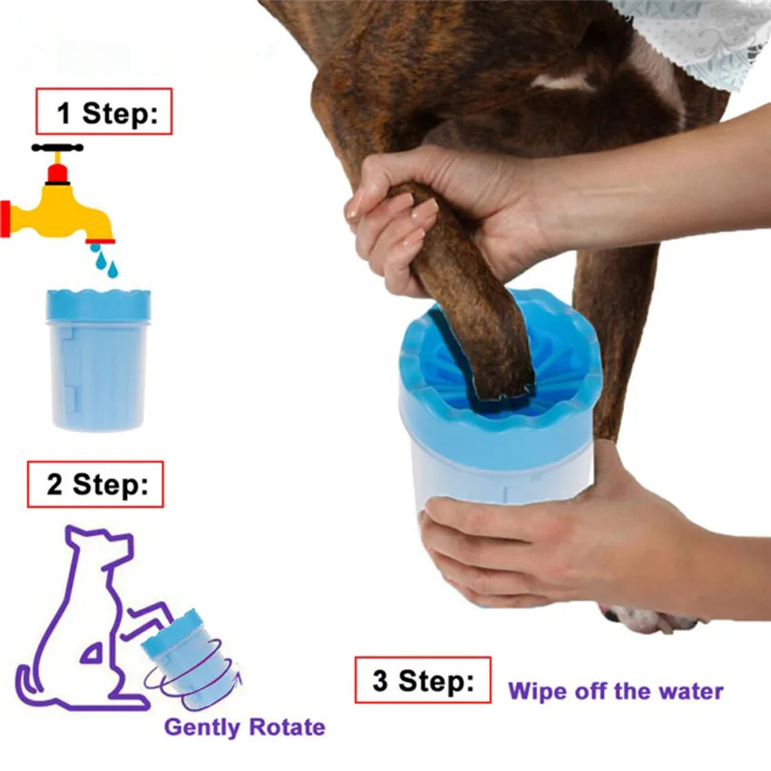 

Portable Pet Dog Paw Cleaner Cup Detachable Soft Silicone Dog Cat Foot Mud Claws Washing Brush Plunger Pets Cleaning Tools