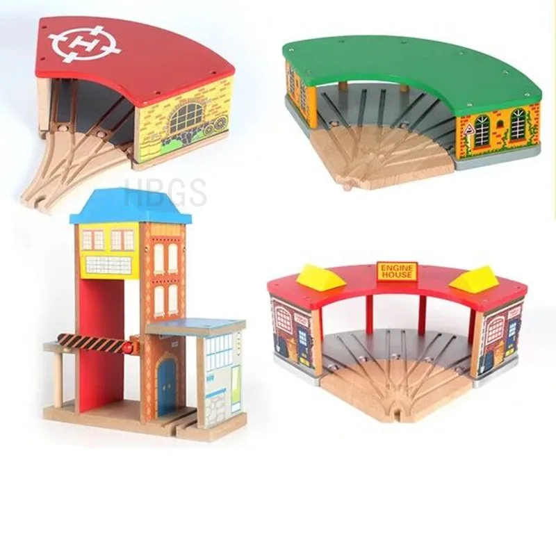 

Wooden Train Garage Accessories For Thomas and Friends Tomas Train Rail transit Parking Garage