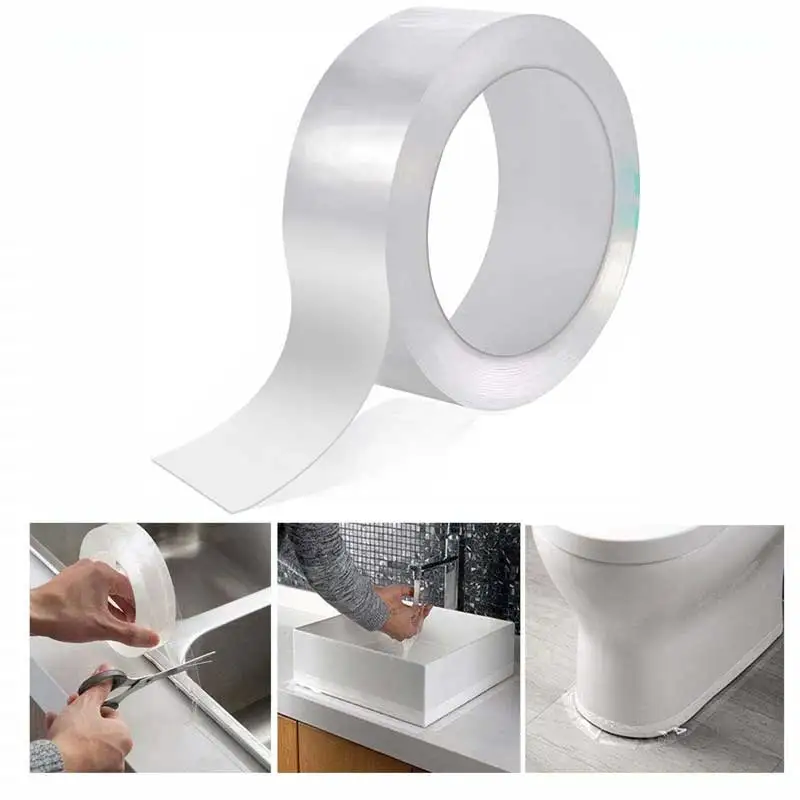 

Sink Waterproof Transparent Self-adhesive Tape Kitchen Bathroom Wall Mildewproof Acrylics Strong Gap Strip Pool Water Seal Stick