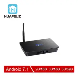 X92 tv box Amlogic S912 Smart tv box для Android 7,1 4 K WI-FI Media Player Восьмиядерный HDMI 2,0 3g 32G BT телеприставки и мини-клавиатура