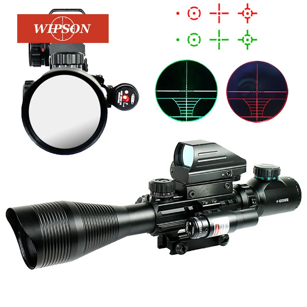 

WIPSON 4-12X50 EG Tactical Rifle Scope & Holographic 4 Reticle Sight & Red Laser