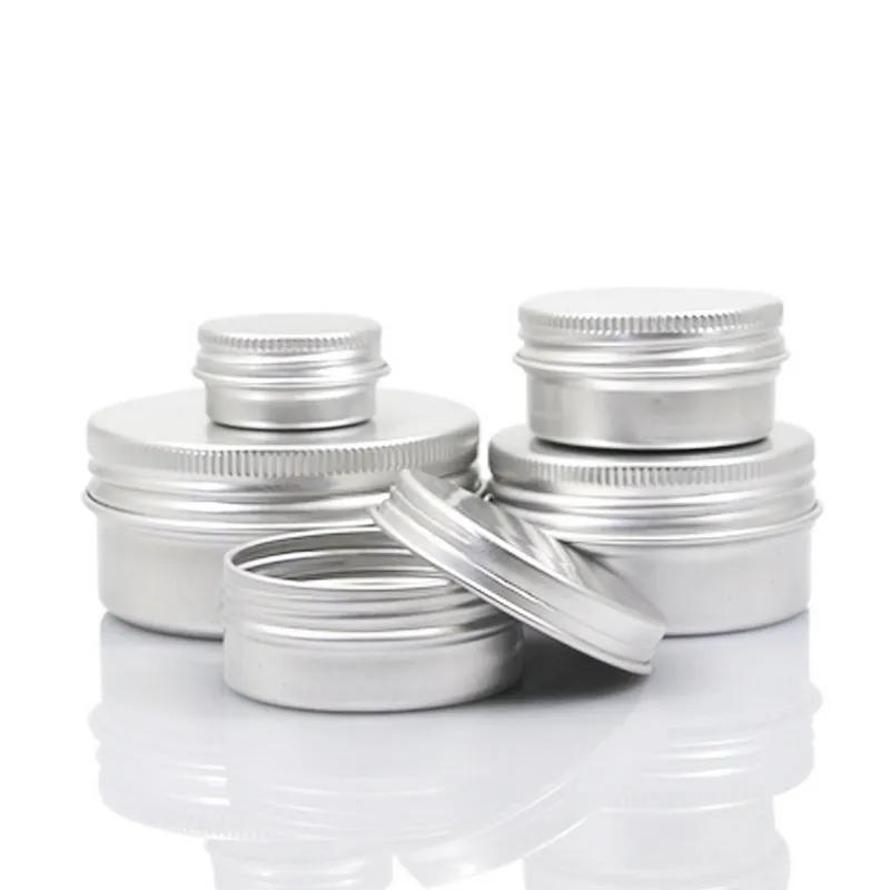 

5 10 15 30 60 100 ml Empty Aluminium Cosmetic Containers Pot Lip Balm Jar Tin For Cream Ointment Hand Cream Container Box