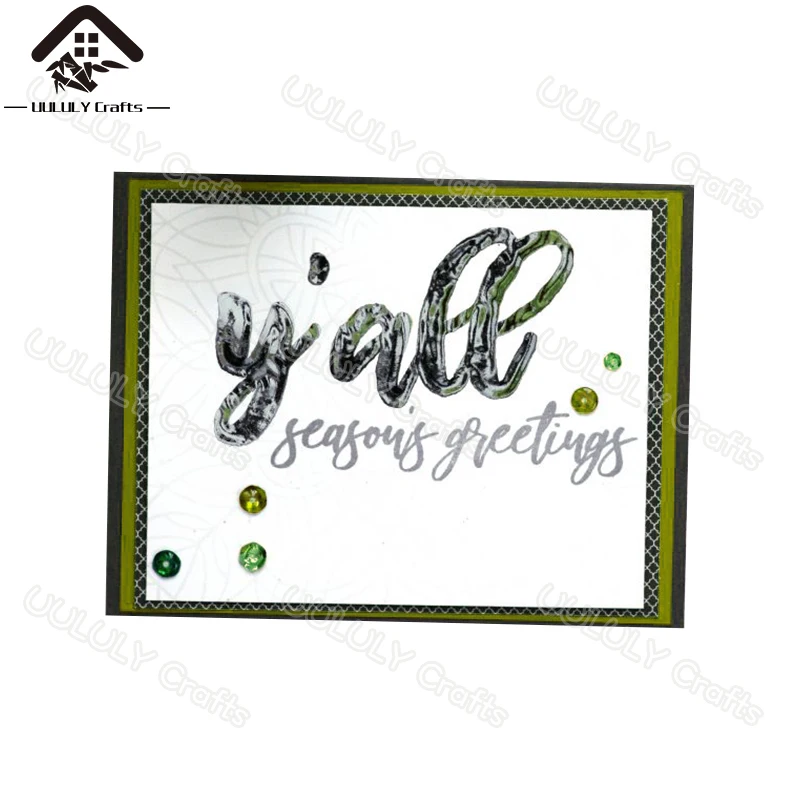 

UULULY Crafts Merry Christmas Stamps String of Lights Clear Stamps DIY Scrapbooking Photo Album Card Making Supplies