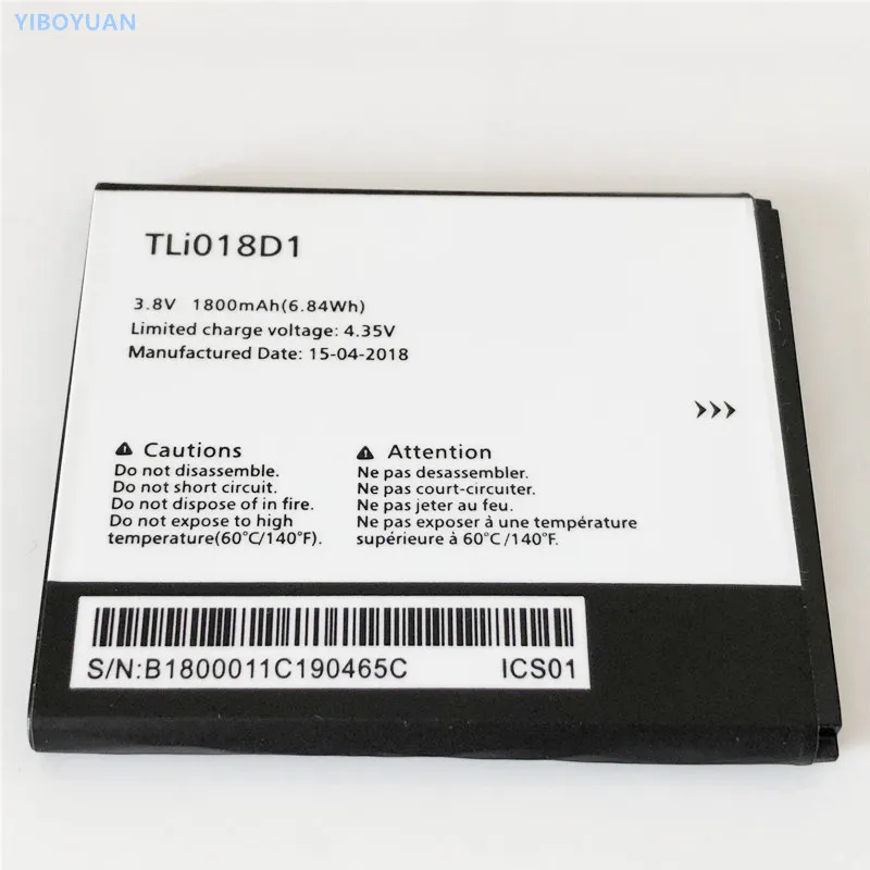 

3.8V 1800mAh TLi018D1 For Alcatel One Touch Pop 3 (5) 3G / 5015D,5015E,5015X,5015A,5016A,5016J Battery