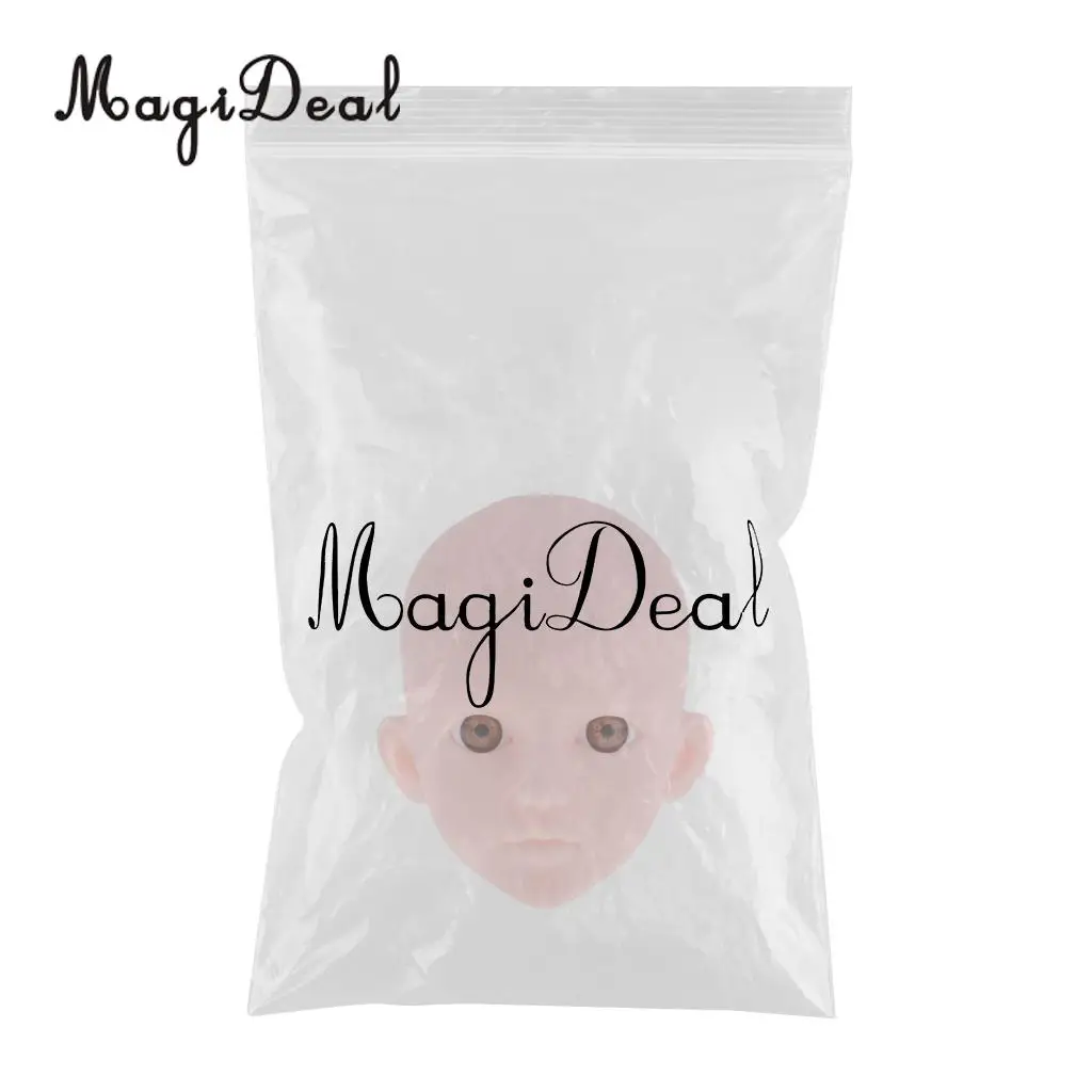 1/4 Female Doll Head Sculpt with Brown Eyes DIY Parts High Quality Plastic for BJD Doll