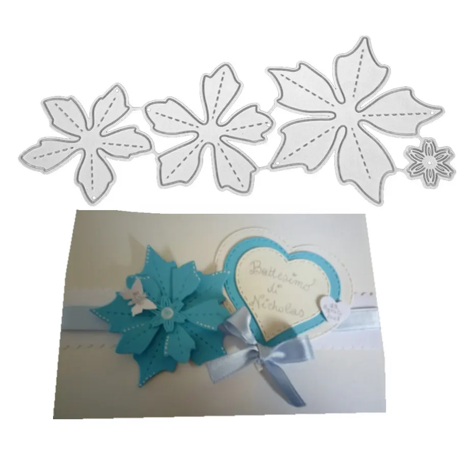 

15.9x7cm Flowers Metal Cutting Dies Xmas Cards Making Scrapbooking Dies Embossing Craft Dies Cuts Stamp Creat Paper Card Stencil