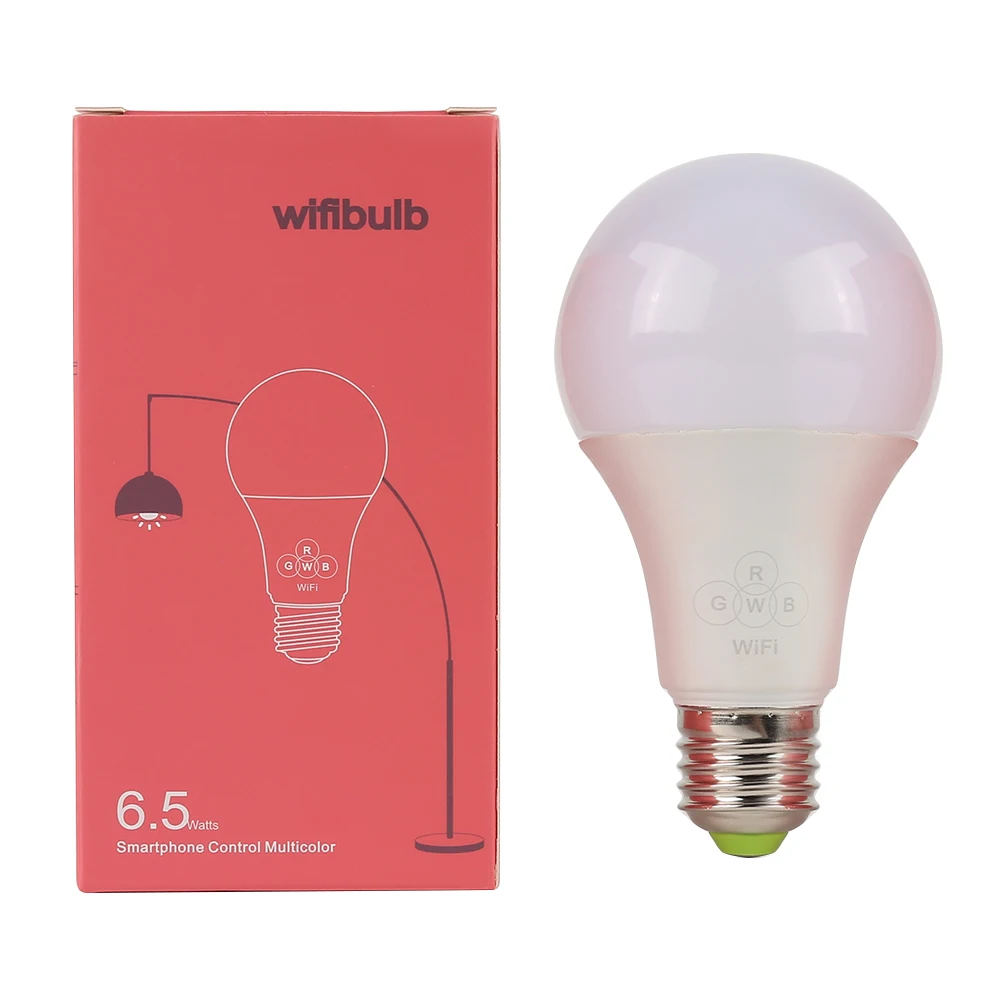 

WiFi Smart Light Bulb,Dimmable,Multicolor,Wake-Up Lights,RGBWW LED Lamp,Compatible with Alexa and Google Assistant