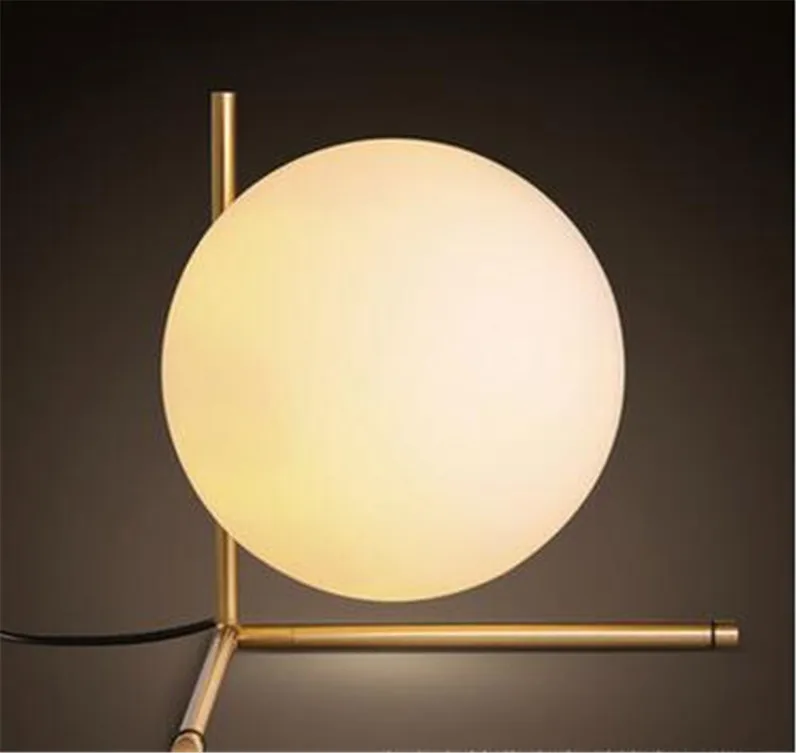 modern brief North European bedroom decoration round table lamp iron