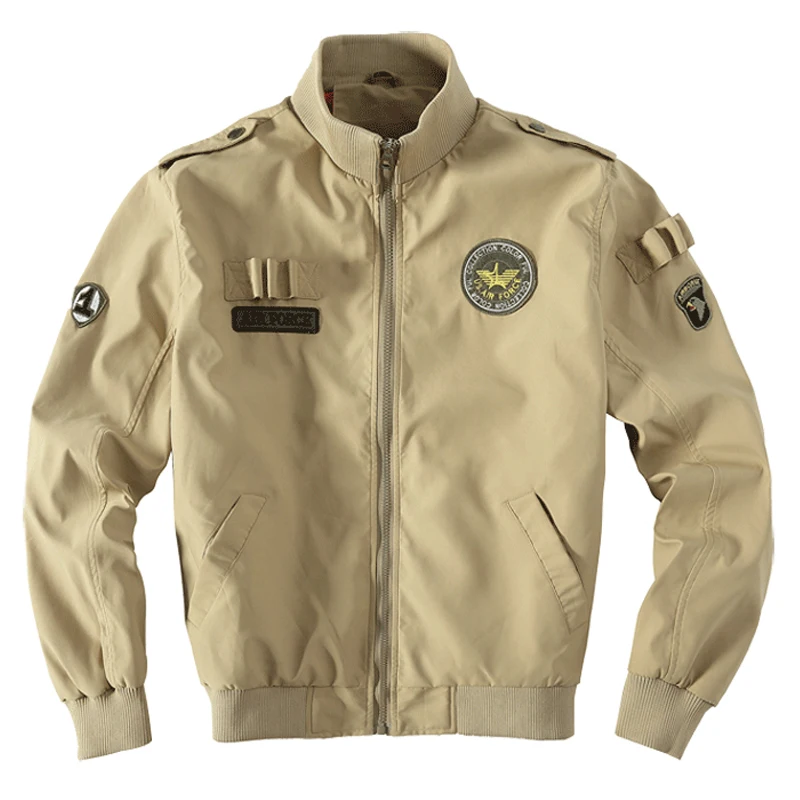 Мужская куртка в стиле милитари 101 Airborne Tactical bomber Jacket Army clothes мужской пилот летный Стенд воротник повседневное Тонкое Пальто 4XL Мужская куртка в стиле милитари 101 Airborne Tactical bomber Jacket Army clothes мужской пилот летный Стенд воротник повседневное Тонкое Пальто 4XL