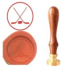 Ice Hockey Vintage Custom Picture Logo Luxury Wax Seal Sealing Stamp Brass Peacock Metal Handle Gift Set