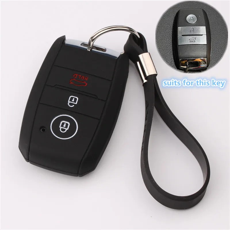 

Car Key Case Cover Silicone For Kia Rio K2 K3 K4 K5 Sportage 2014 Ceed Sorento Cerato Carnival Shuma Remote Key Case 3 Button