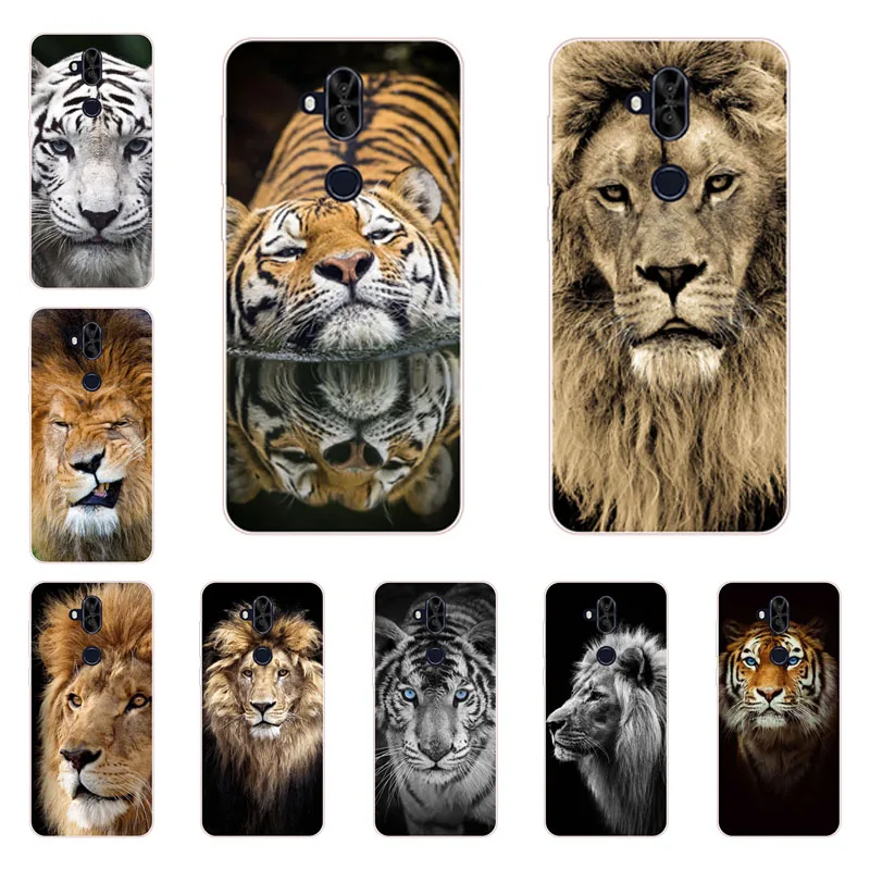 for Asus Zenfone 5 Lite ZC600KL Case Silicon Tigers and lions Painting Soft TPU Back Cover Protect Phone cases |