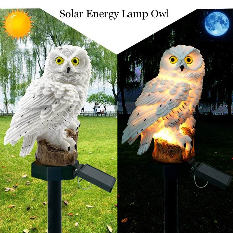 

Outdoor Garden Sculptures Lamp Owl Shape for Garden Decoration Waterproof Outdoor Bird Resin Yard Garden Decor Sculptures