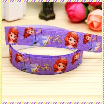 

5/8'' Free shipping Elastic FOE sofia princess printed headband headwear hairband diy decoration wholesale OEM P4904