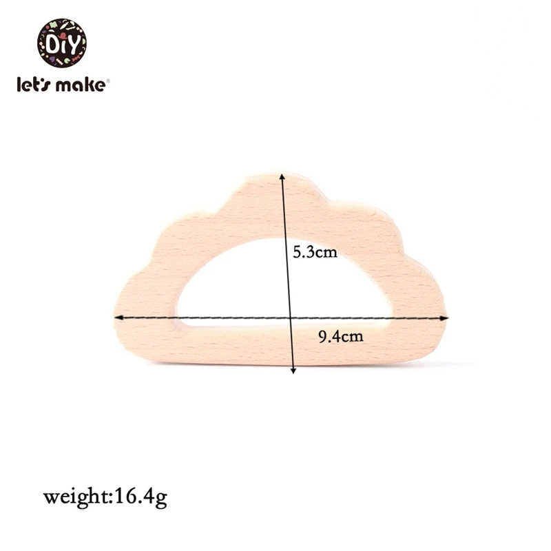 Давайте сделаем Прорезыватели для зубов Прекрасный мультфильм Деревянный Прорезыватель натуральный мультфильм в форме животных DIY Прорезыватель для зубов ожерелье бук Детские Прорезыватели 1 шт - Цвет: Cloud