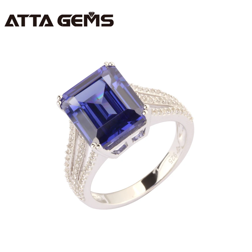 

Tanzanite 925 Sterling Silver Ring For Men and Women 10 Carats Tanzanite Unisex Silver Ring Fashion Top Quality Ring
