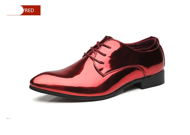 QWEDF/Большие размеры 38-48, модные мужские кожаные туфли с острым носком модные яркие деловые туфли повседневные Свадебные износостойкие туфли MJ-86