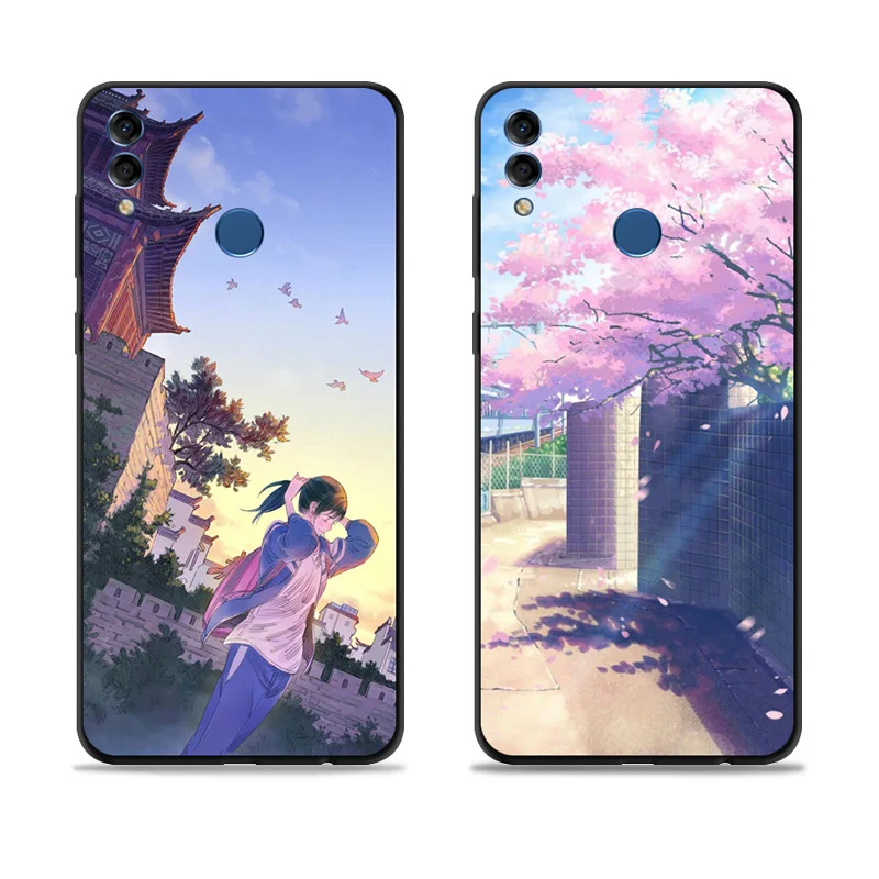 Чехол для Huawei Honor 8X силиконовый чехол Honor8X мягкий в литературном стиле телефона