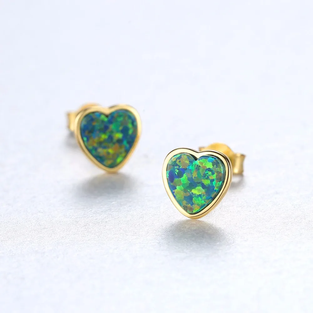 CZCITY 925 стерлингового серебра Lovely Heart ожерелье серьги гвоздики для женщин три Цвет