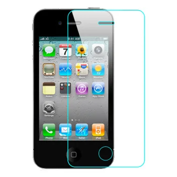 0.3mm Tempered Glass for iPhone 4/4s 9H Hard 2.5D Arc Edge Round Border Front Screen Protector with Clean Tools