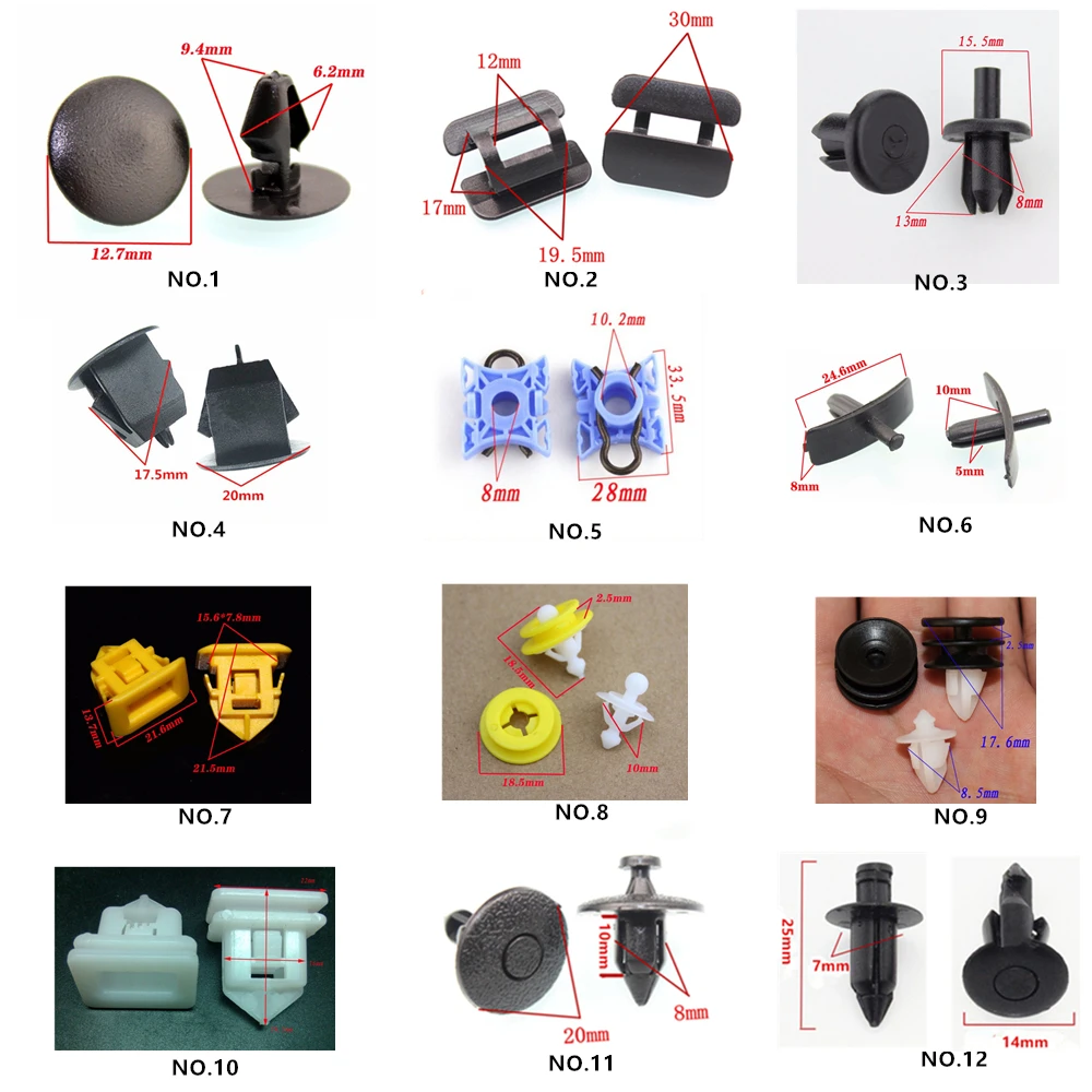 24 шт. смешанные автомобильные дверные панели бампер крыло уплотнительная полоса пластиковые крепежные детали зажим для Volvo S40 S60 S80 S90 заклепки