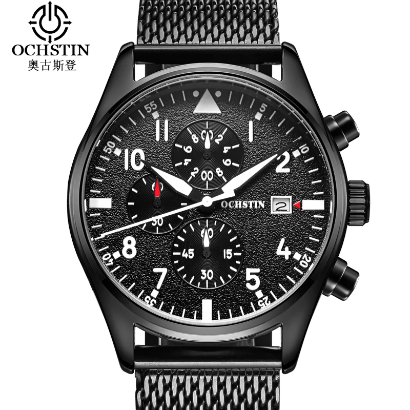 

OCHSTIN Stainless Steel Sport Mens Watches Top Brand Luxury Male Clock Waterproof Multifunction Quartz Wristwatches Reloj Hombre