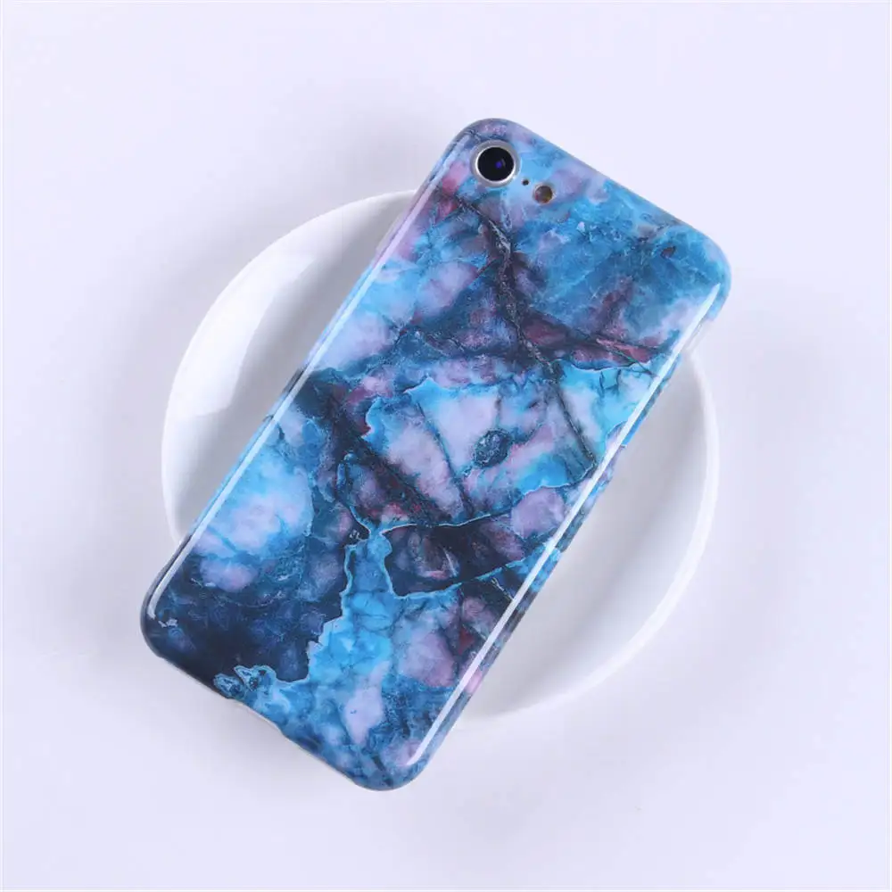 

For Iphone 66s 6p 78 8p x Xs Xr Xsmax Blue Stone Pattern Hot Explosion Marble Smooth Phone Case