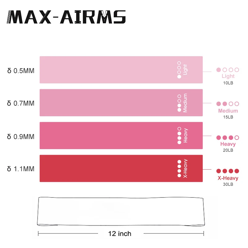 Maxairms Эспандеры 4 уровня упражнения фитнес оборудование для спортзала резиновые